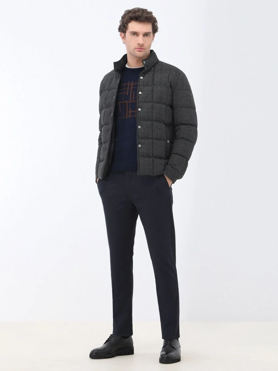 Lacivert Dokuma Jogging Fit Casual Pamuk Karışımlı Pantolon - 3