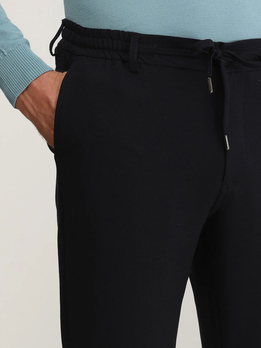 Lacivert Dokuma Jogging Fit Casual Pantolon - 3