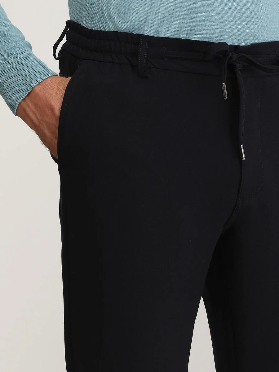 Lacivert Dokuma Jogging Fit Casual Pantolon - 3