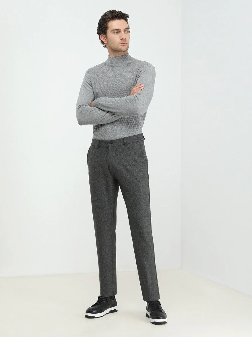 Lacivert Dokuma Jogging Fit Casual Pantolon - 2