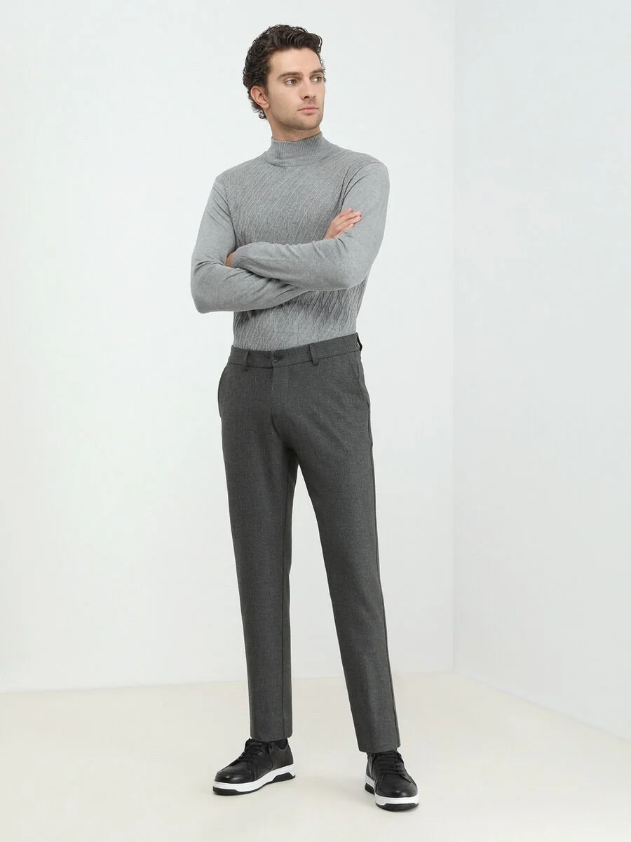 Lacivert Dokuma Jogging Fit Casual Pantolon - 2