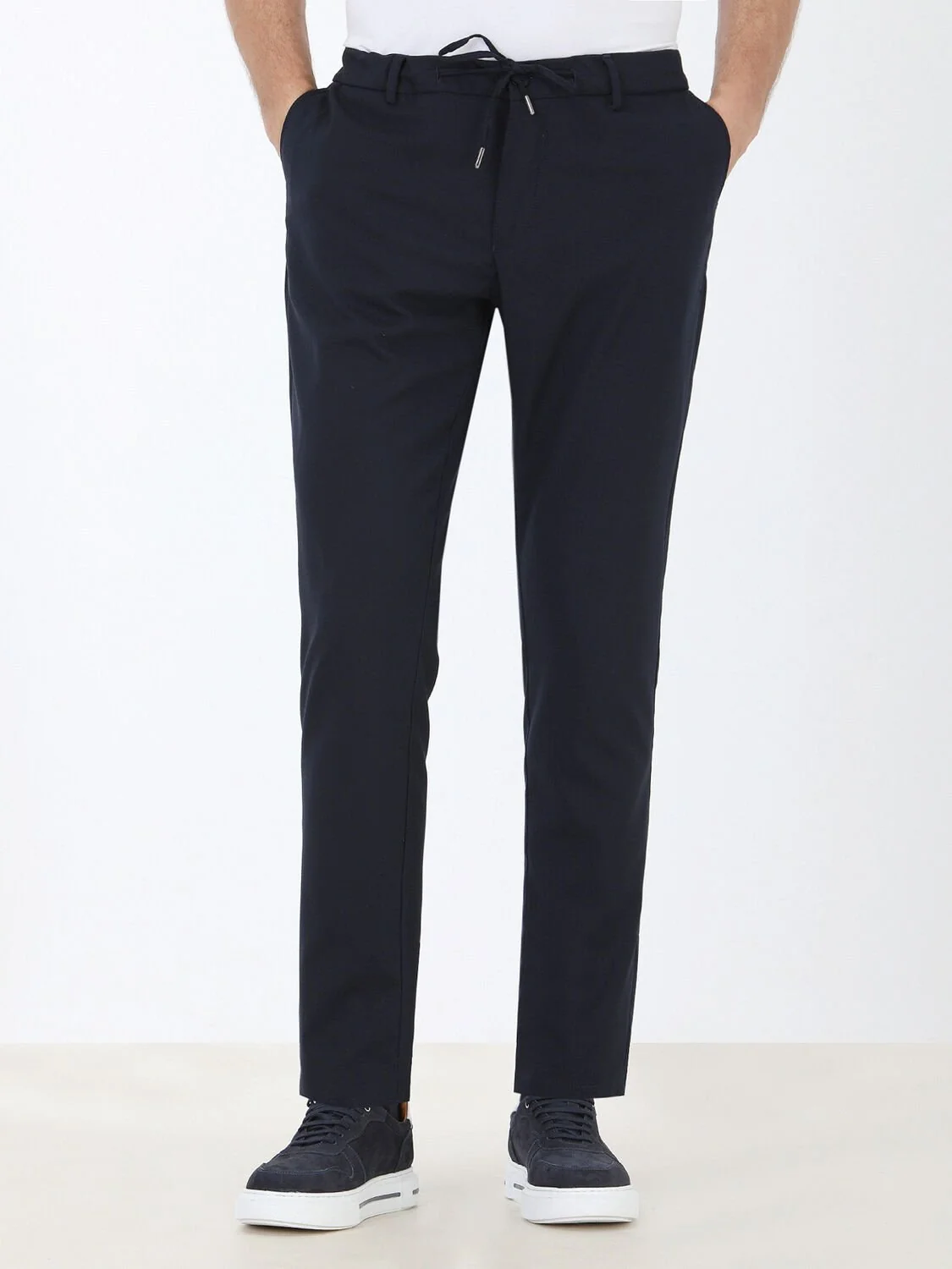 Lacivert Dokuma Jogging Fit Casual Pantolon - 3