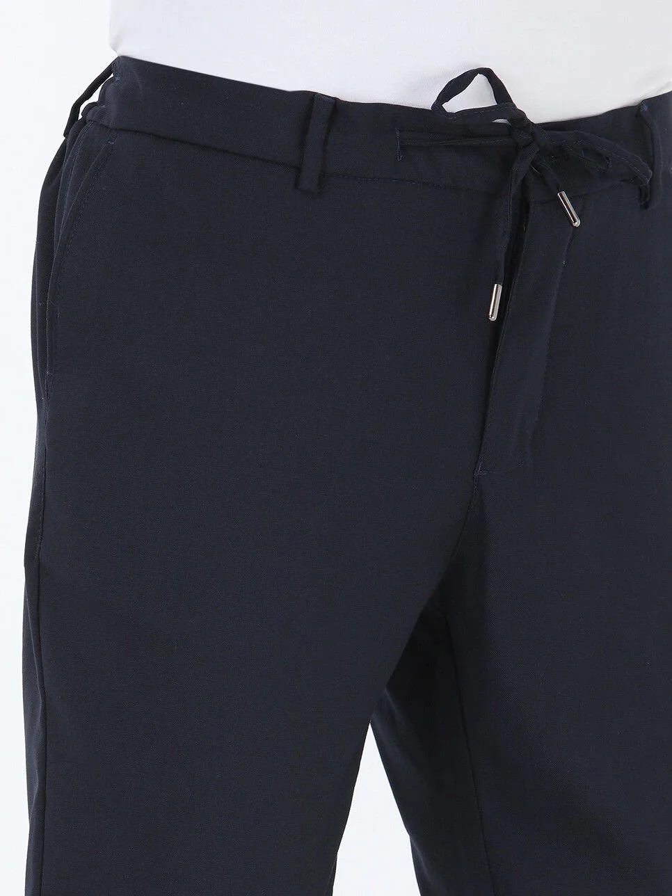 Lacivert Dokuma Jogging Fit Casual Pantolon - 5