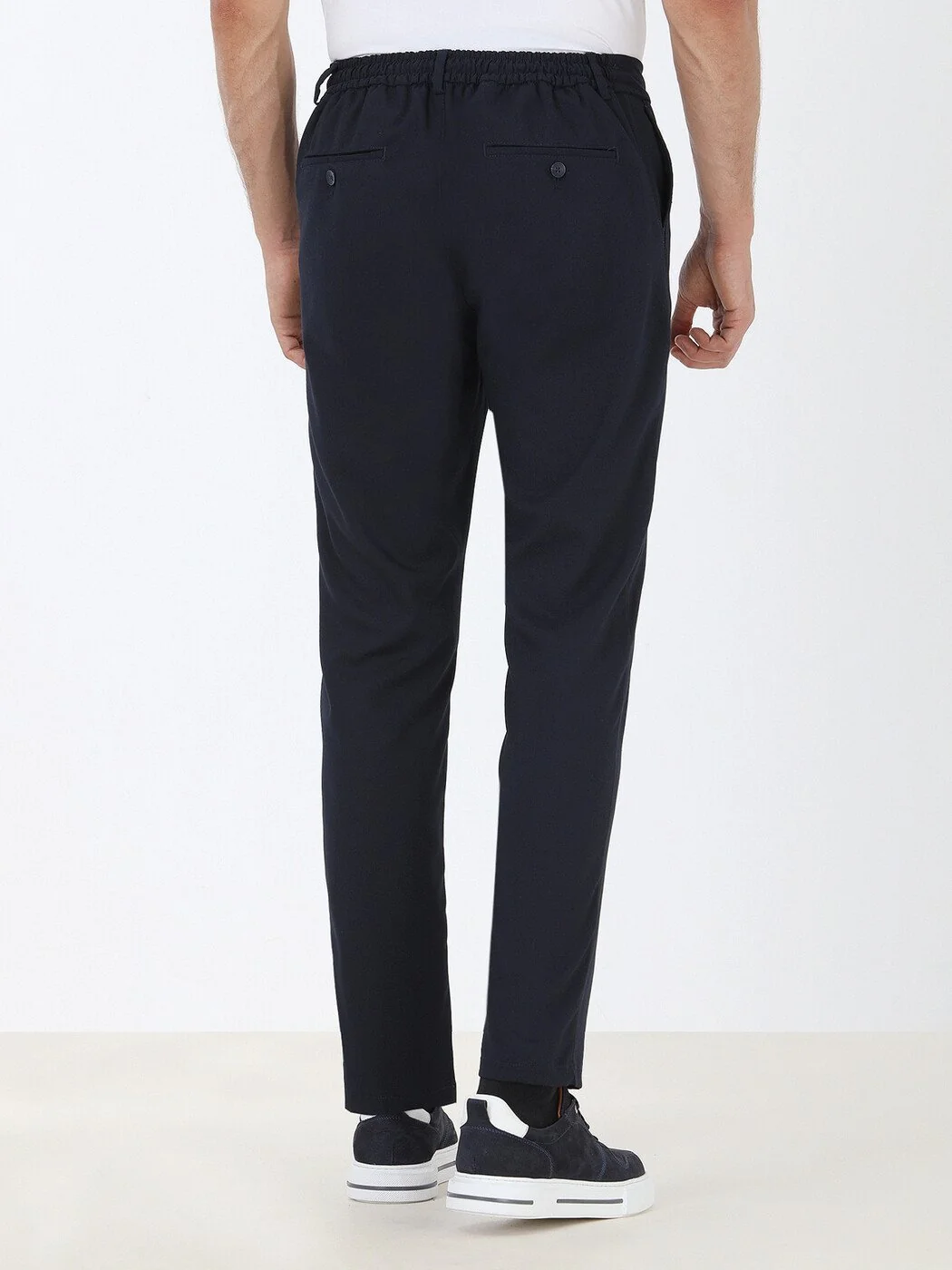 Lacivert Dokuma Jogging Fit Casual Pantolon - 6