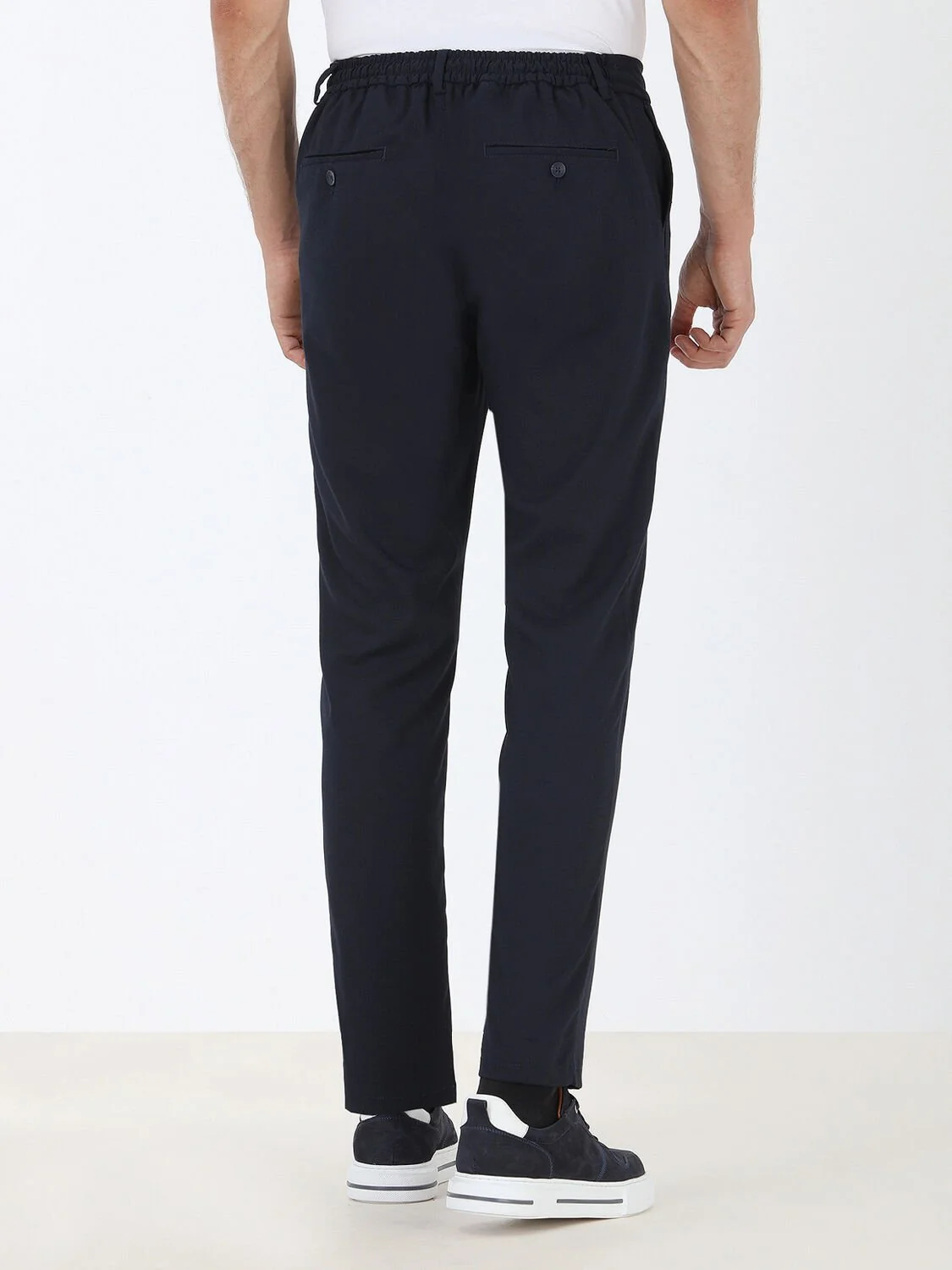 Lacivert Dokuma Jogging Fit Casual Pantolon - 6