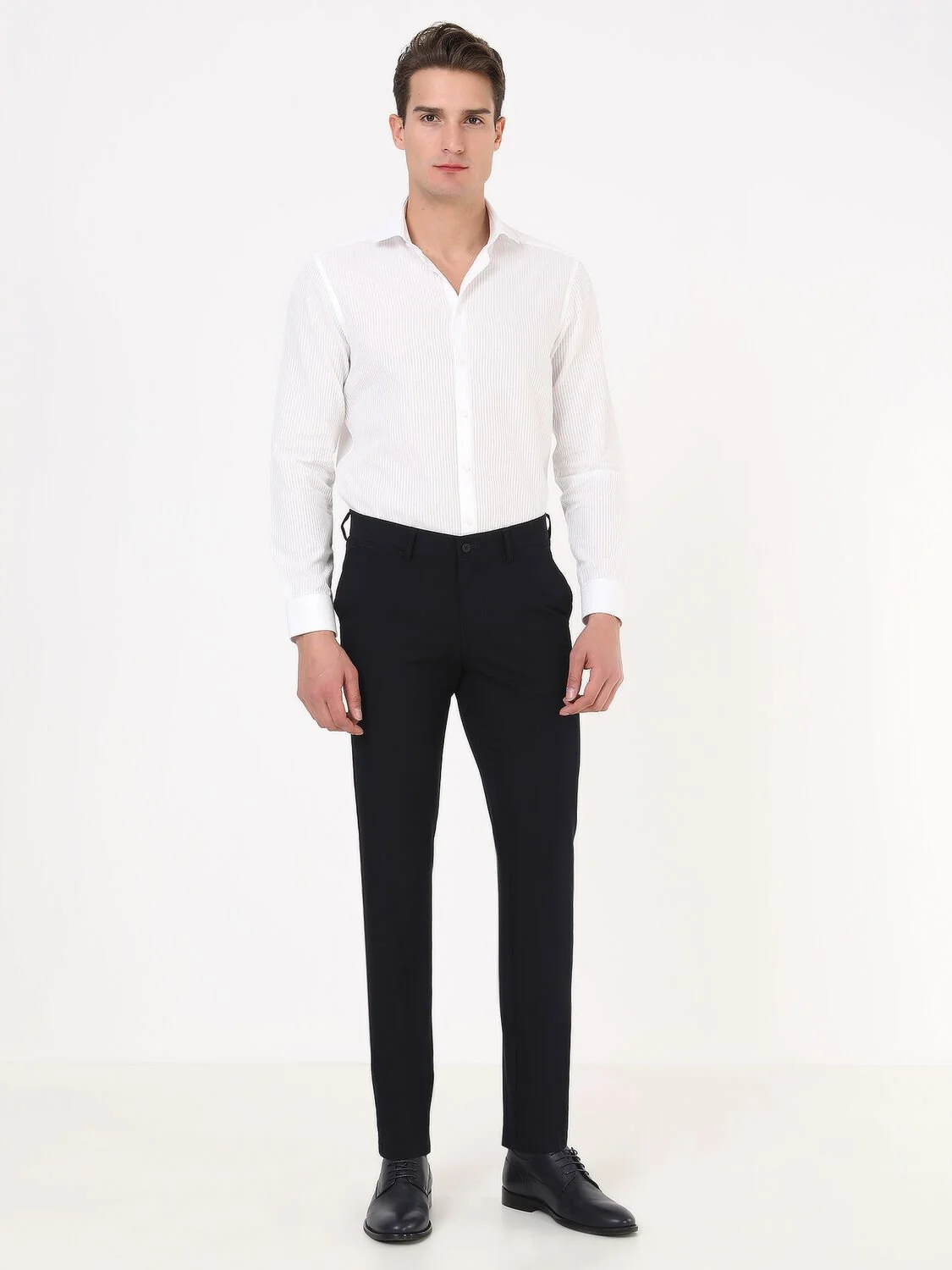 Lacivert Dokuma Slim Fit Casual Pantolon - 1