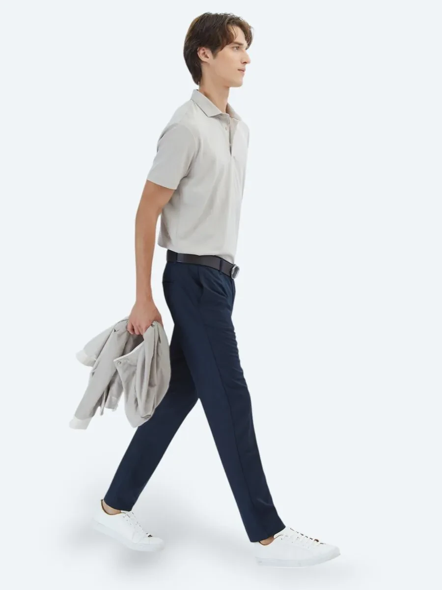 Lacivert Dokuma Slim Fit Casual Pantolon - 3