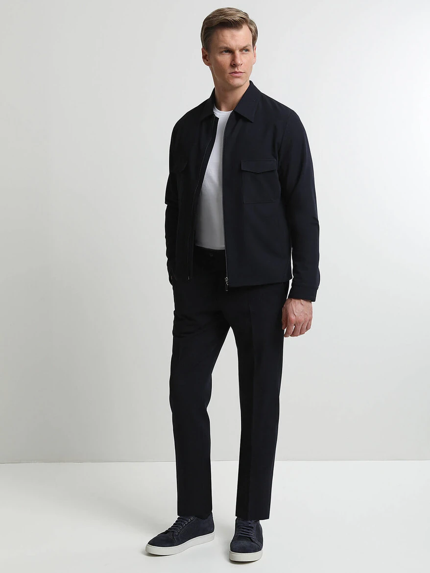 Lacivert Düz Modern Fit Takım Elbise - 1