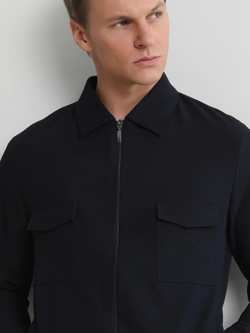 Lacivert Düz Modern Fit Takım Elbise - 2