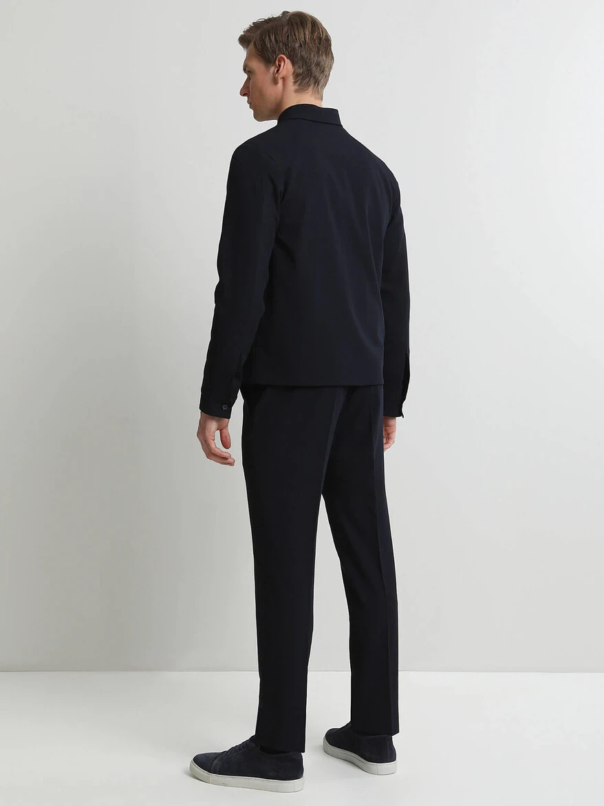 Lacivert Düz Modern Fit Takım Elbise - 4