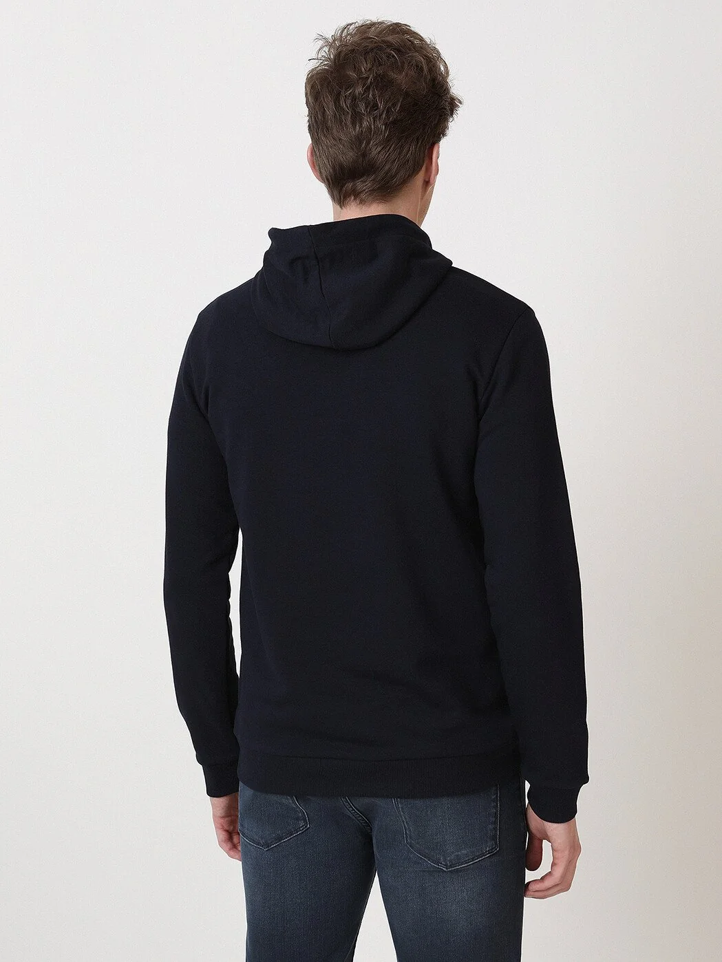 Lacivert Kapüşonlu Baskılı Sweatshırt - 6