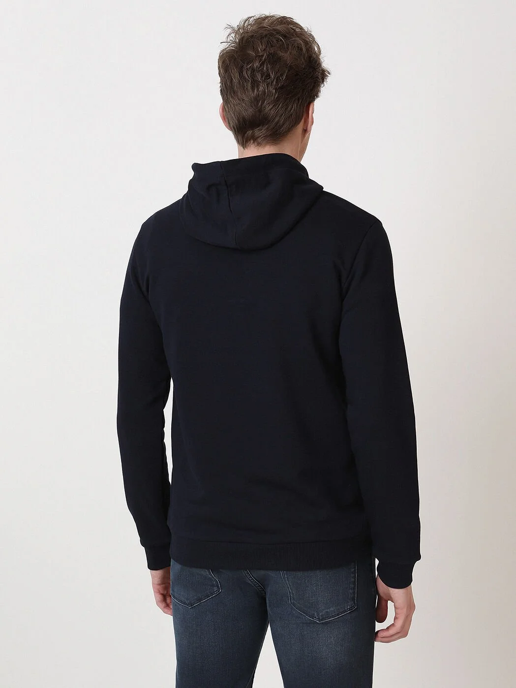 Lacivert Kapüşonlu Baskılı Sweatshırt - 6