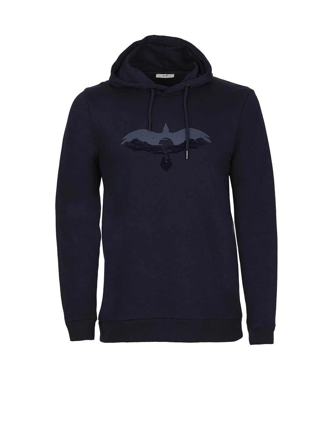 Lacivert Kapüşonlu Baskılı Sweatshırt - 7