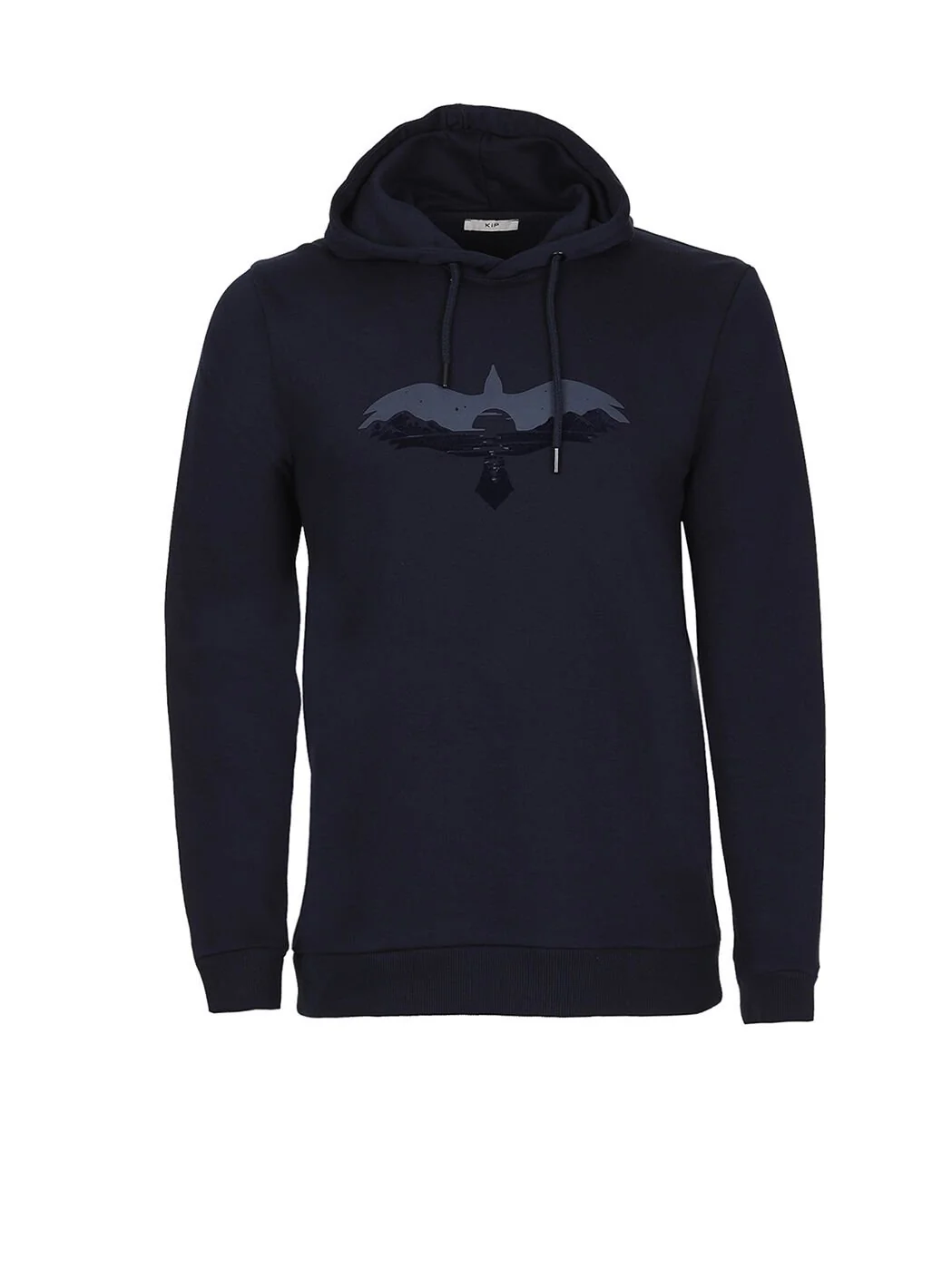 Lacivert Kapüşonlu Baskılı Sweatshırt - 7