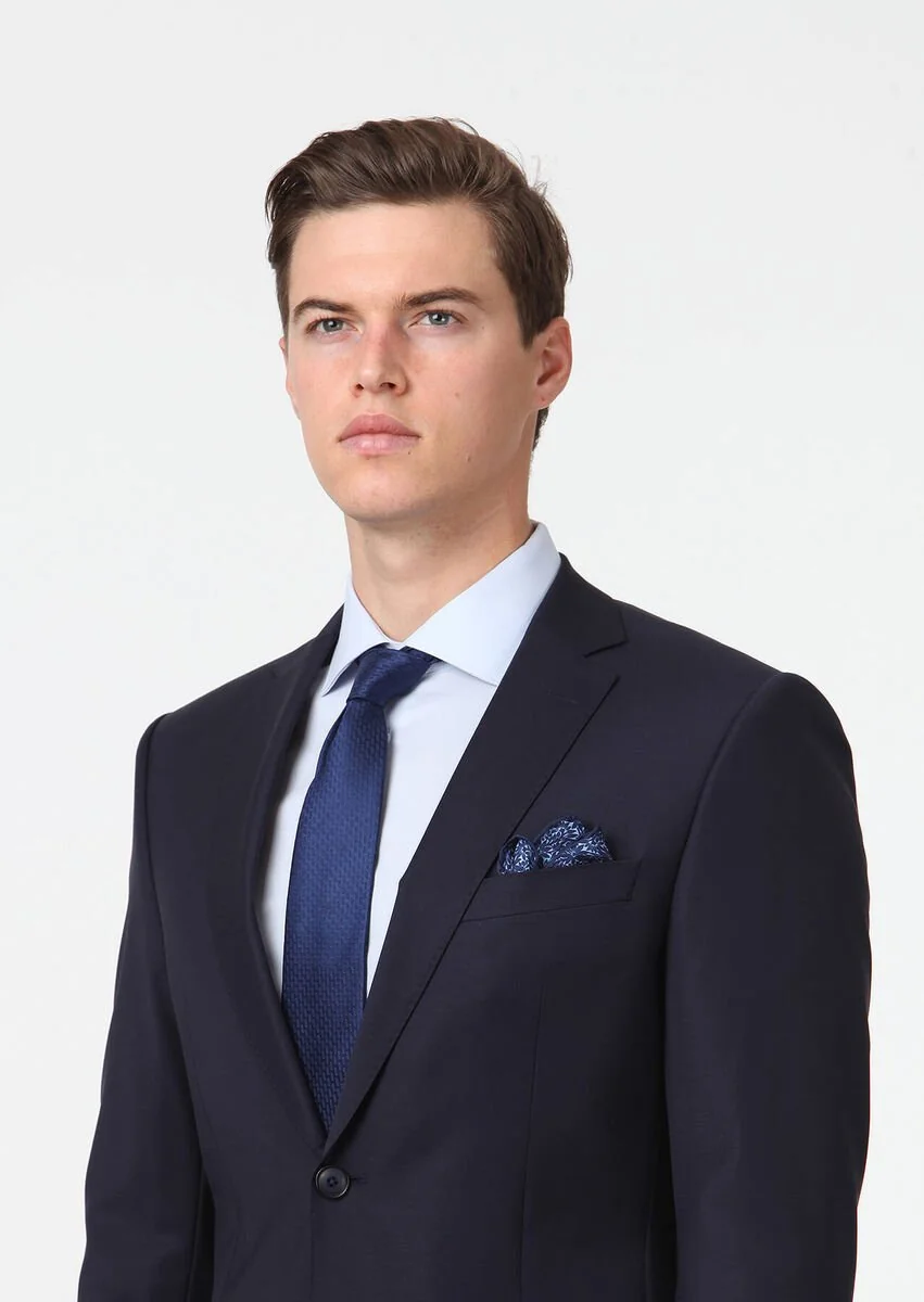 Lacivert Modern Fit Yün Karışımlı Takım Elbise - 3