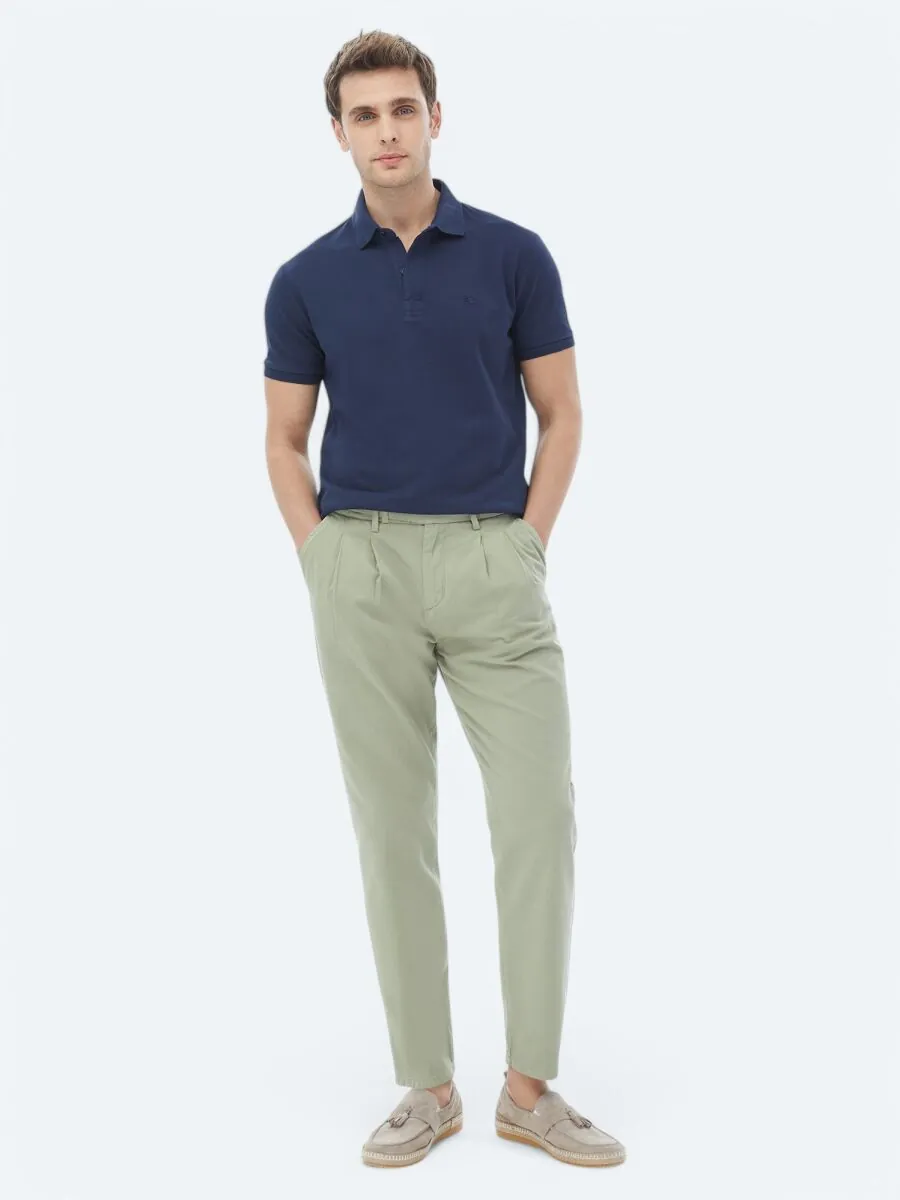 Lacivert Polo Yaka %100 Pamuk T-Shirt - 4
