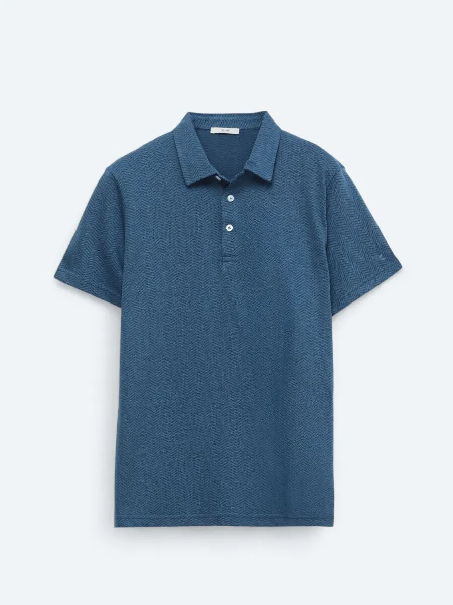 Lacivert Polo Yaka %100 Pamuk T-Shirt - 1