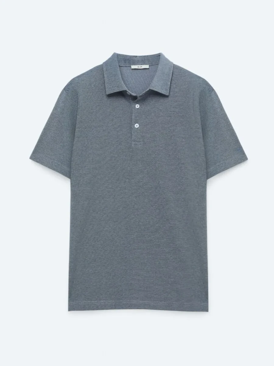 Lacivert Polo Yaka Pamuk Karışımlı T-Shirt - 1