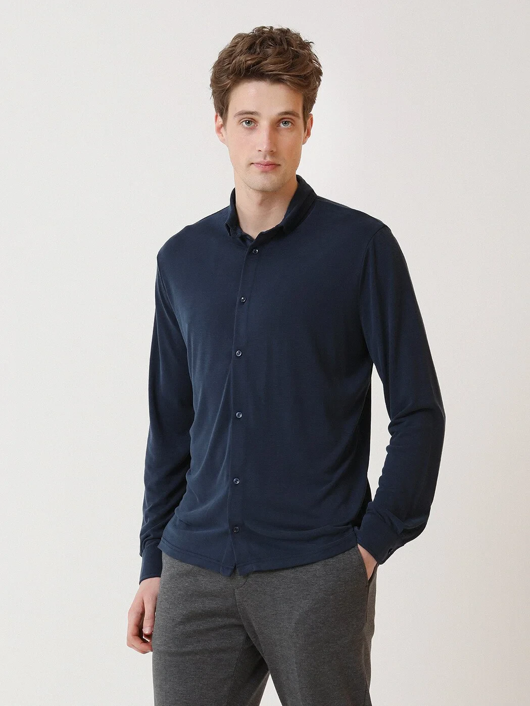 Lacivert Regular Fit Casual Gömlek - 1