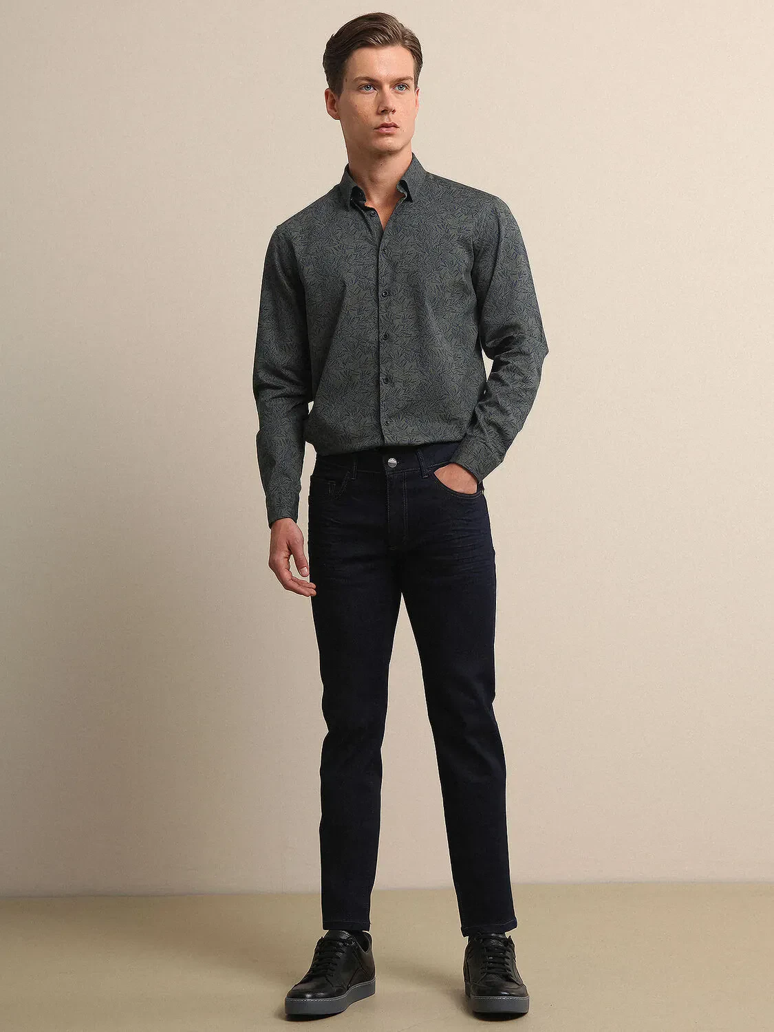 Lacivert Slim Fit Denim Pamuk Karışımlı Pantolon - 2