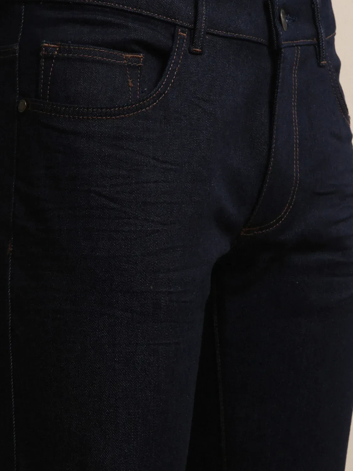 Lacivert Slim Fit Denim Pamuk Karışımlı Pantolon - 3