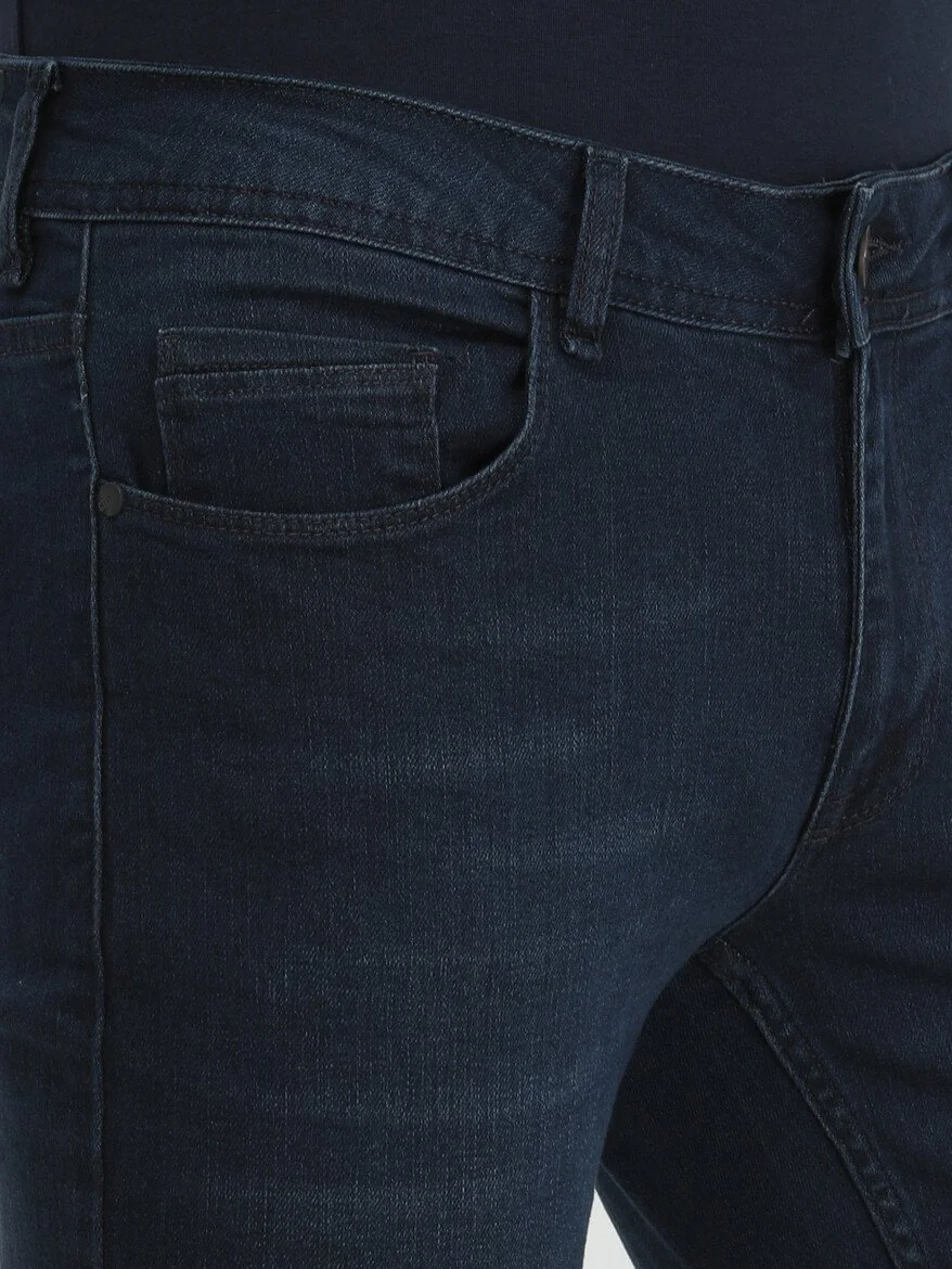 Lacivert Slim Fit Denim Pamuk Karışımlı Pantolon - 3