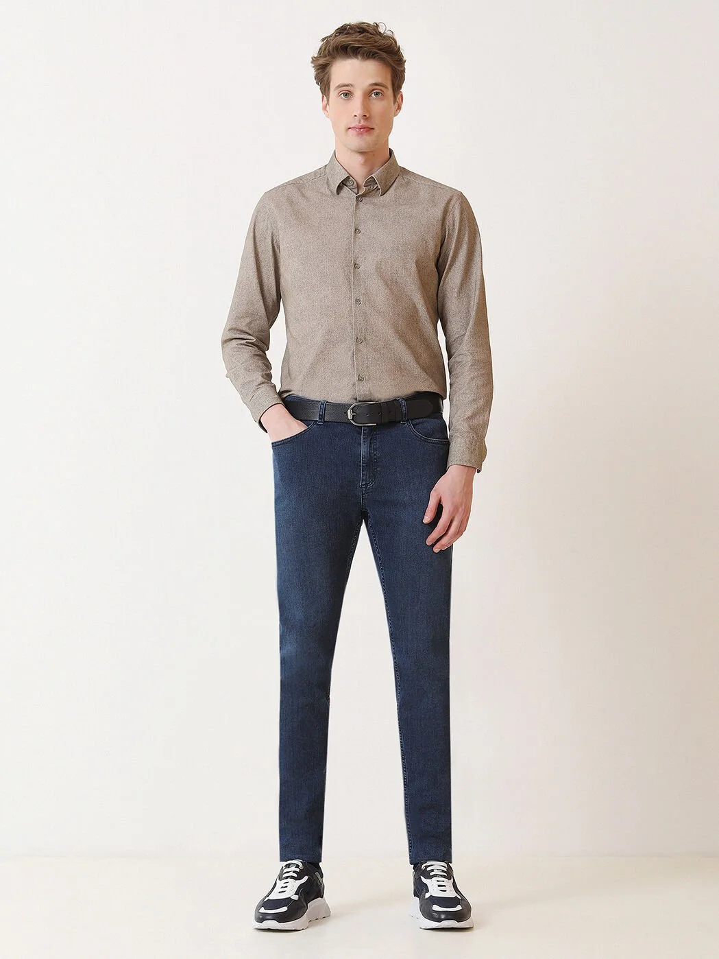 Lacivert Slim Fit Denim Pamuk Karışımlı Pantolon - 2
