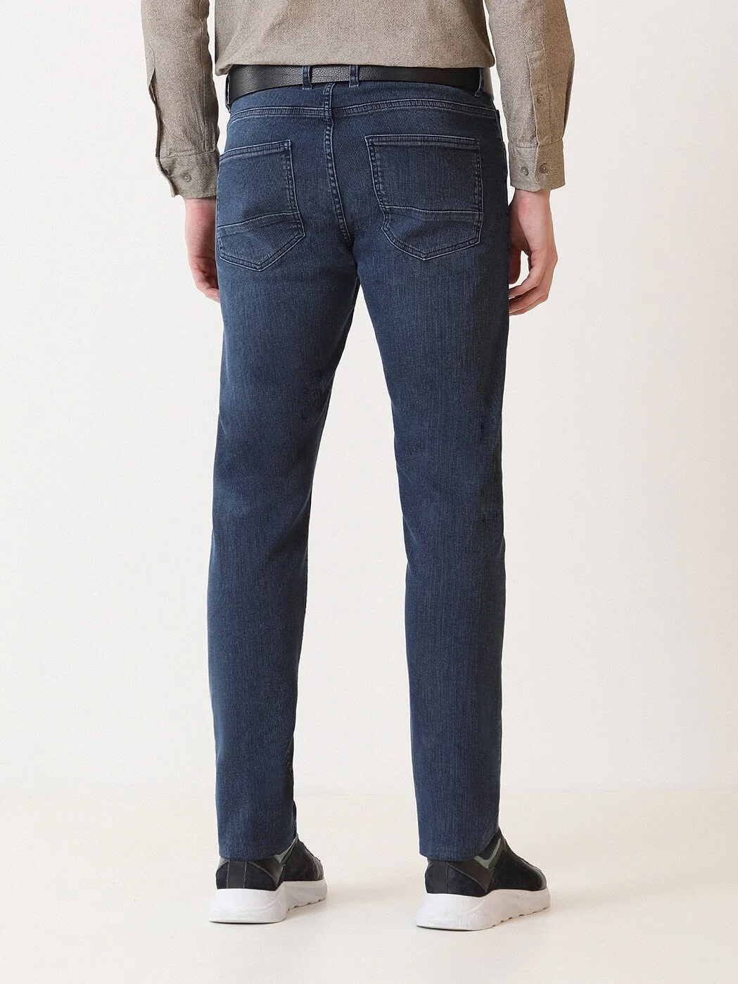 Lacivert Slim Fit Denim Pamuk Karışımlı Pantolon - 4