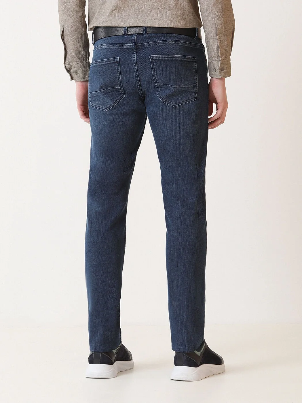 Lacivert Slim Fit Denim Pamuk Karışımlı Pantolon - 4