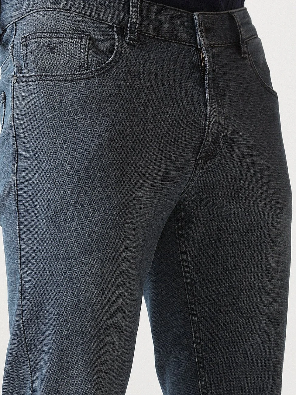 Lacivert Slim Fit Denim Pamuk Karışımlı Pantolon - 3