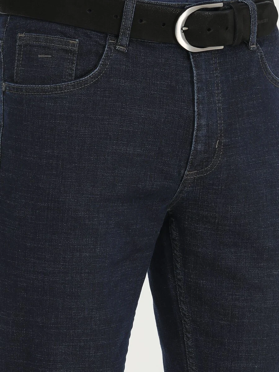 Lacivert Slim Fit Denim Pamuk Karışımlı Pantolon - 3