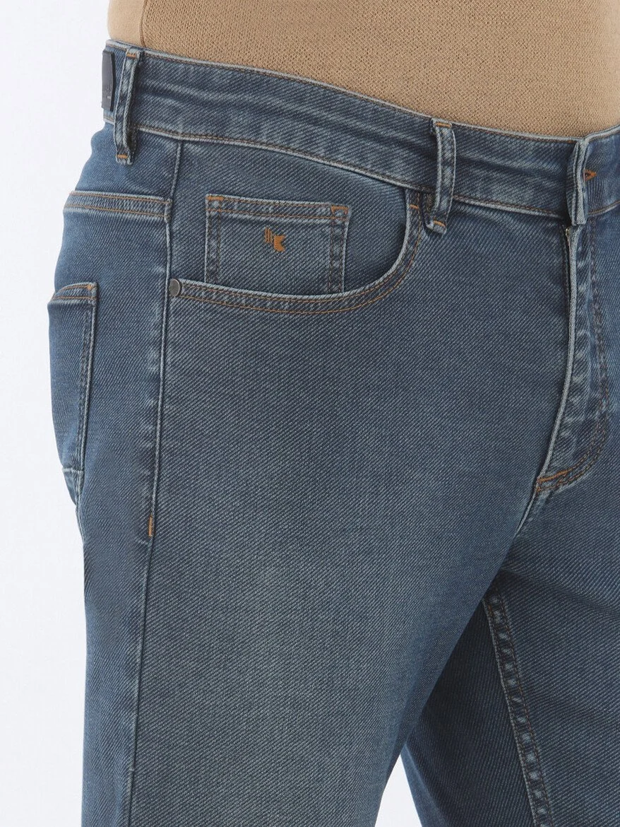 Lacivert Slim Fit Denim Pamuk Karışımlı Pantolon - 3