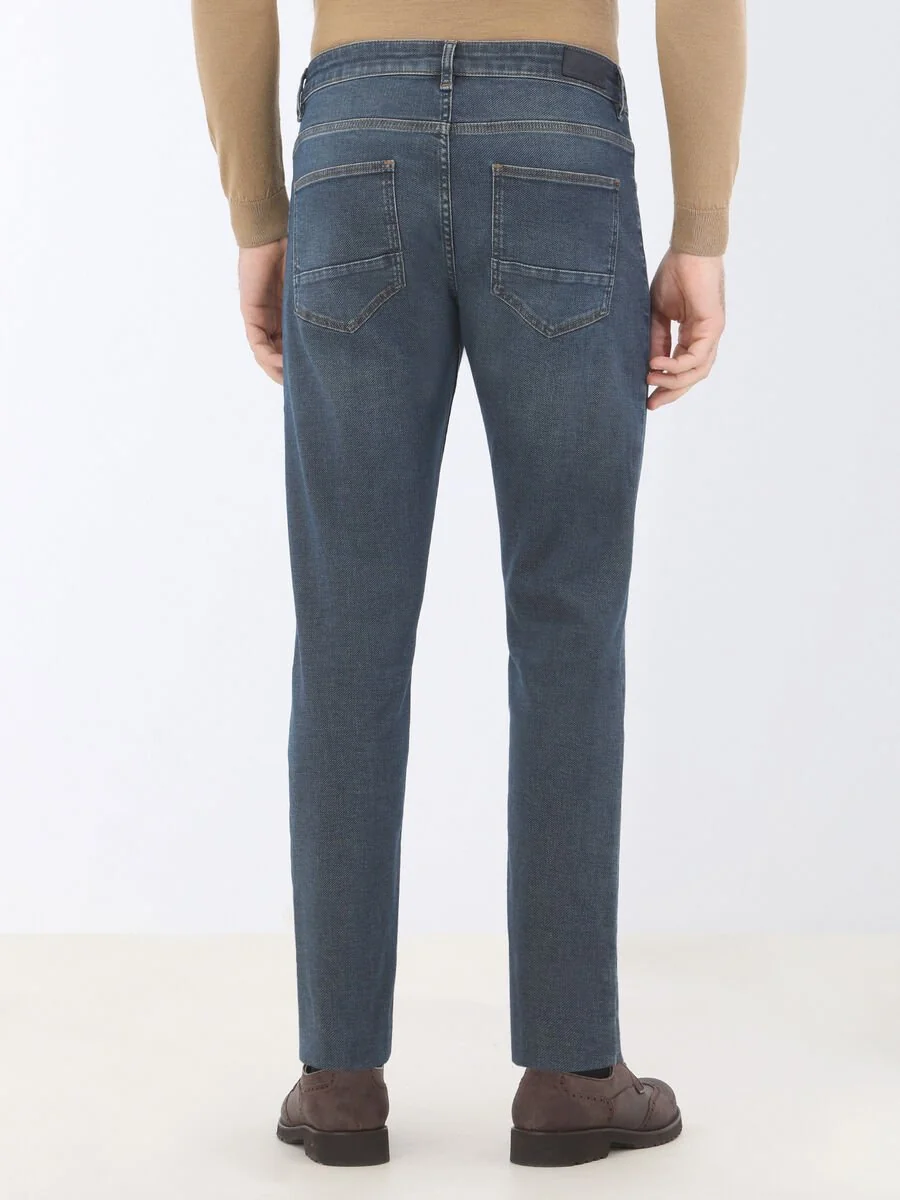 Lacivert Slim Fit Denim Pamuk Karışımlı Pantolon - 4