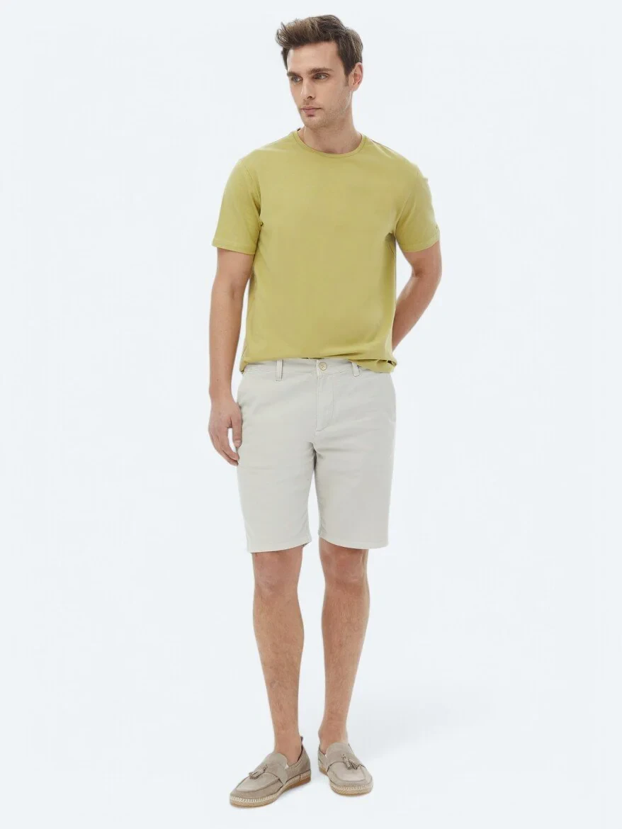 Lemon Mold Plain Crew Neck Cotton Blended T-Shirt - 2