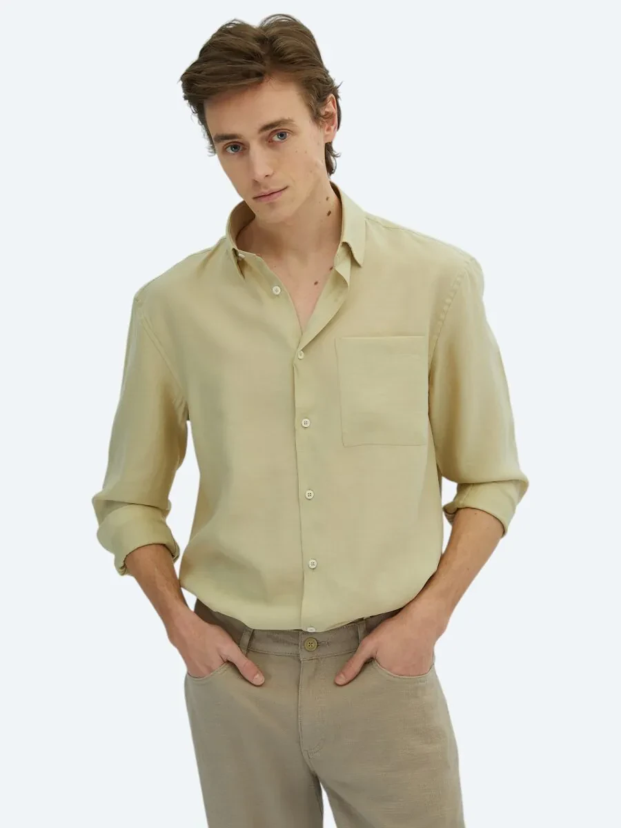 Lemon Mold Plain Oversize Fit Weaving Casual Shirt - 1