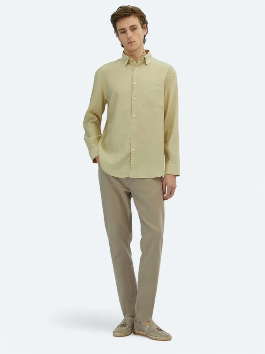 Lemon Mold Plain Oversize Fit Weaving Casual Shirt - 2