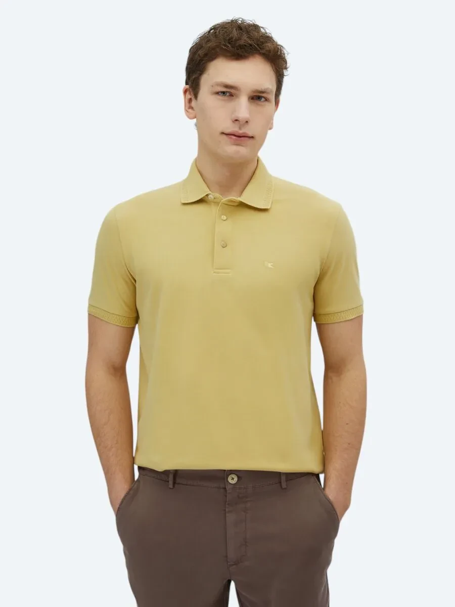 Lemon Mold Plain Polo Neck 100% Cotton T-Shirt - 1