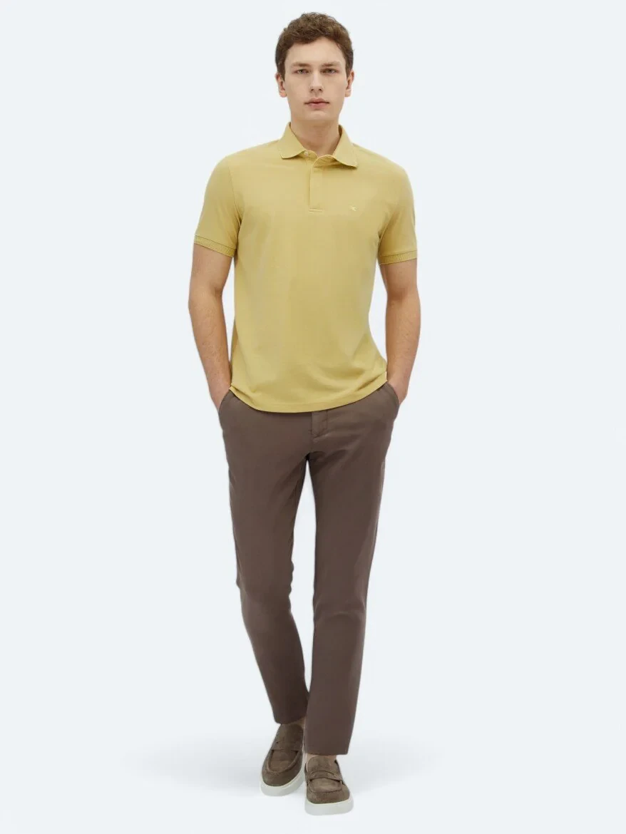 Lemon Mold Plain Polo Neck 100% Cotton T-Shirt - 2