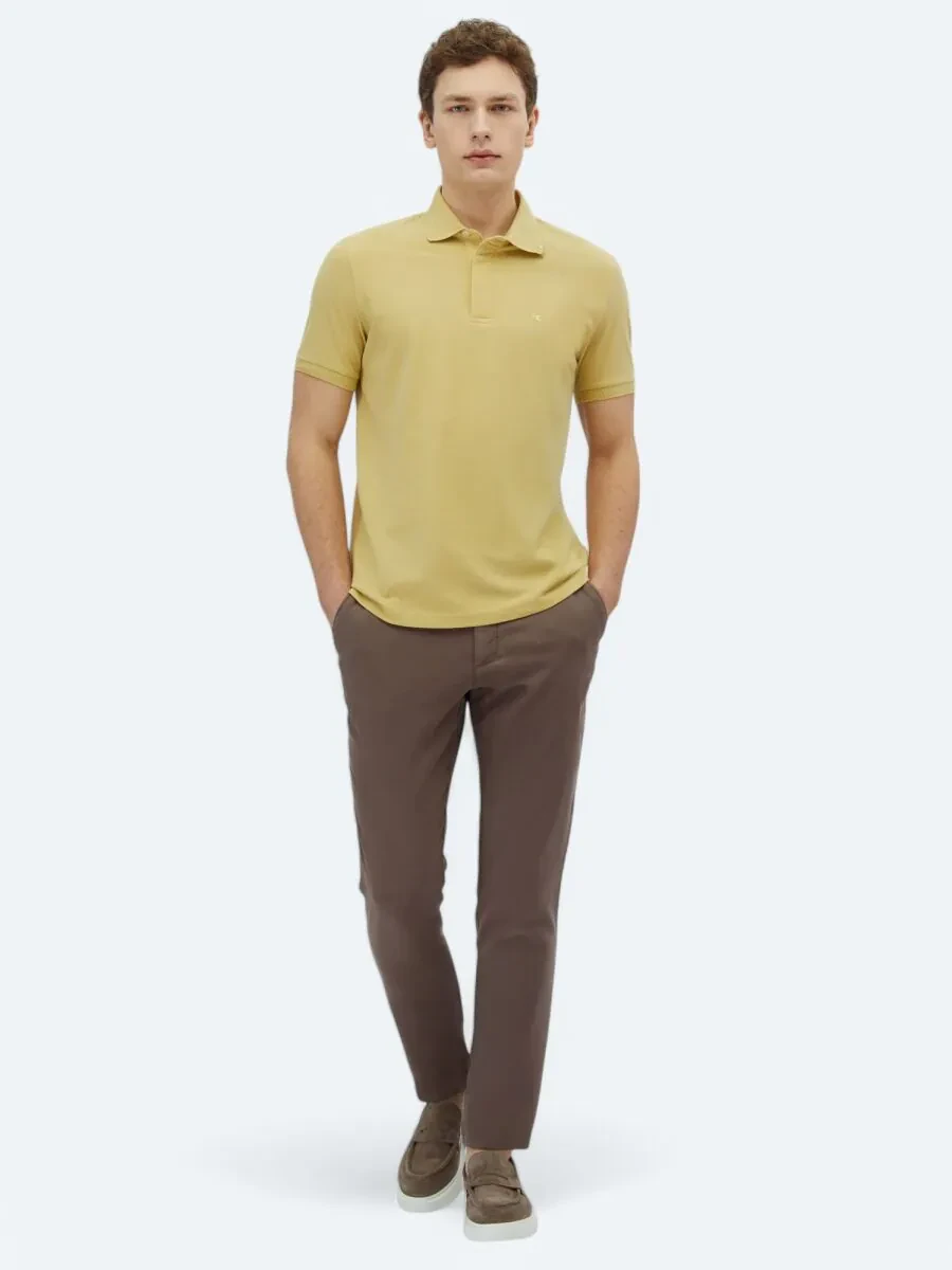 Lemon Mold Plain Polo Neck 100% Cotton T-Shirt - 2