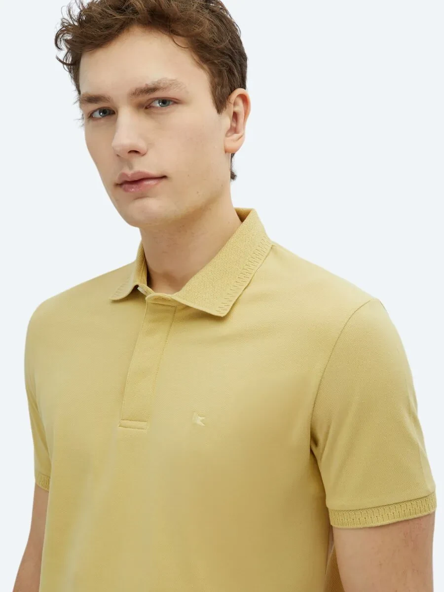 Lemon Mold Plain Polo Neck 100% Cotton T-Shirt - 3
