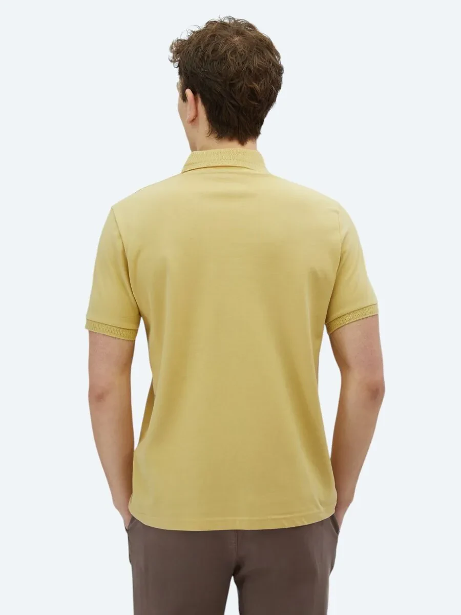 Lemon Mold Plain Polo Neck 100% Cotton T-Shirt - 5