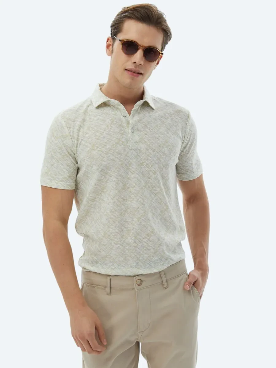 Lemon Mold Printed Polo Neck Cotton Blended T-Shirt - 1