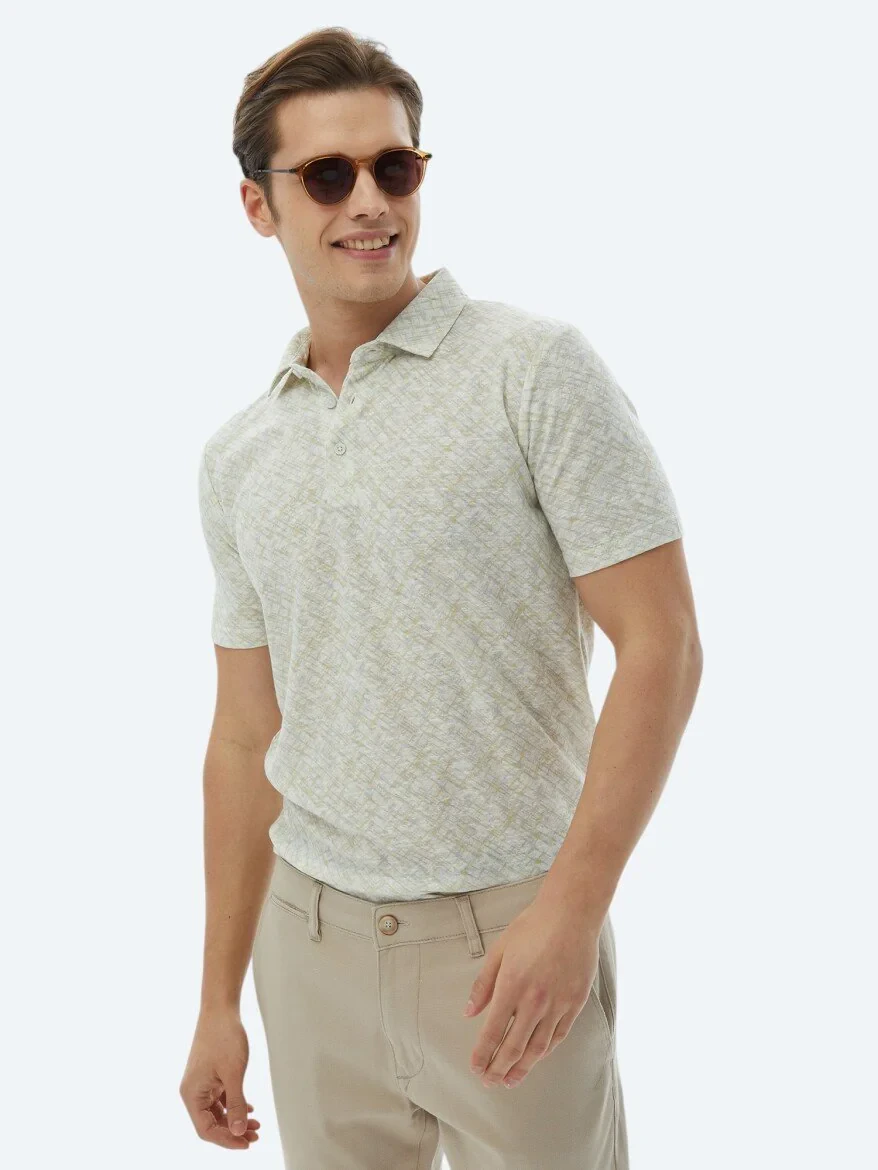 Lemon Mold Printed Polo Neck Cotton Blended T-Shirt - 6