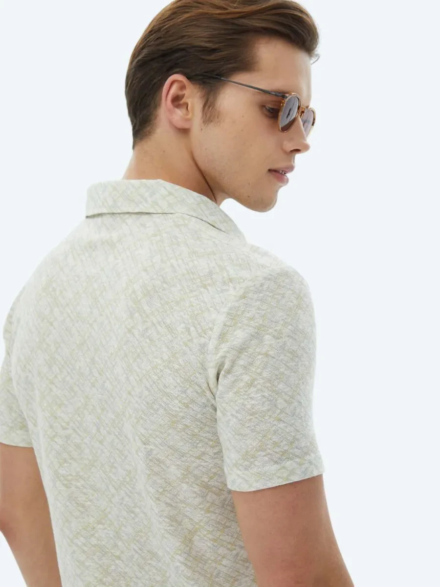 Lemon Mold Printed Polo Neck Cotton Blended T-Shirt - 9