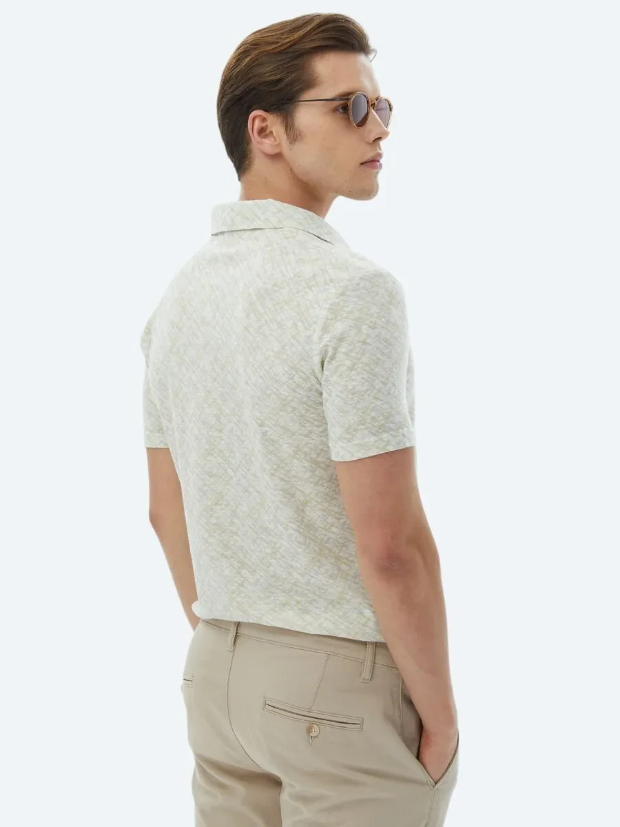 Lemon Mold Printed Polo Neck Cotton Blended T-Shirt - 10