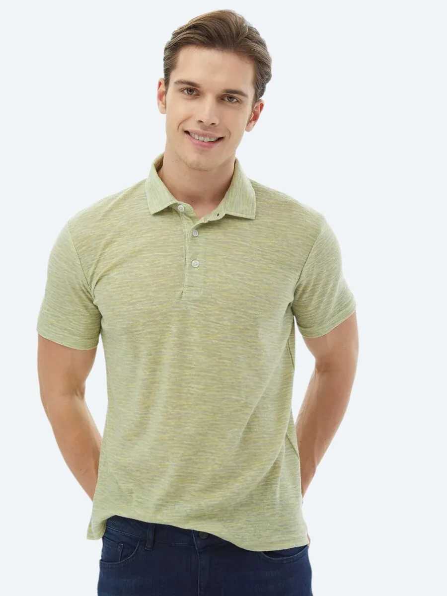 Lemon Mold Printed Polo Neck Cotton Blended T-Shirt - 1