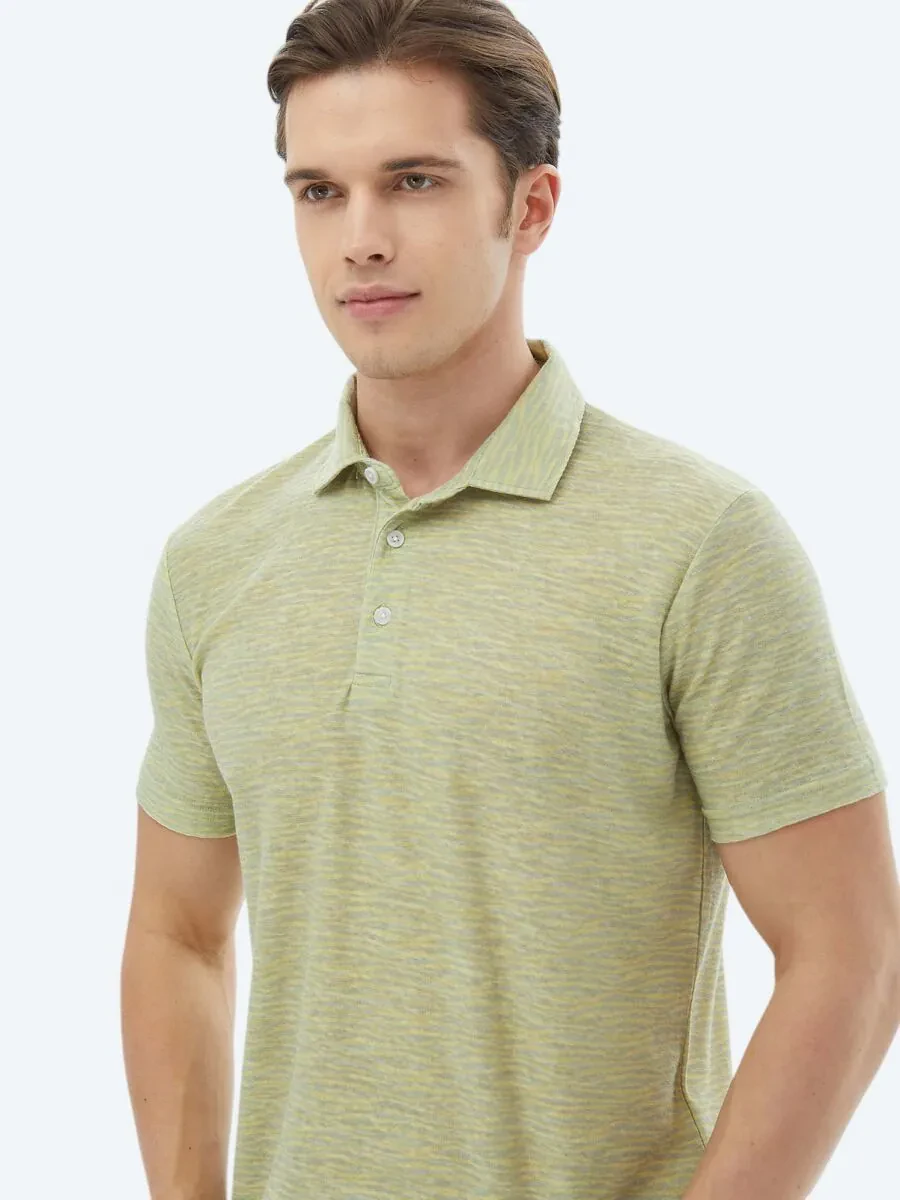Lemon Mold Printed Polo Neck Cotton Blended T-Shirt - 4
