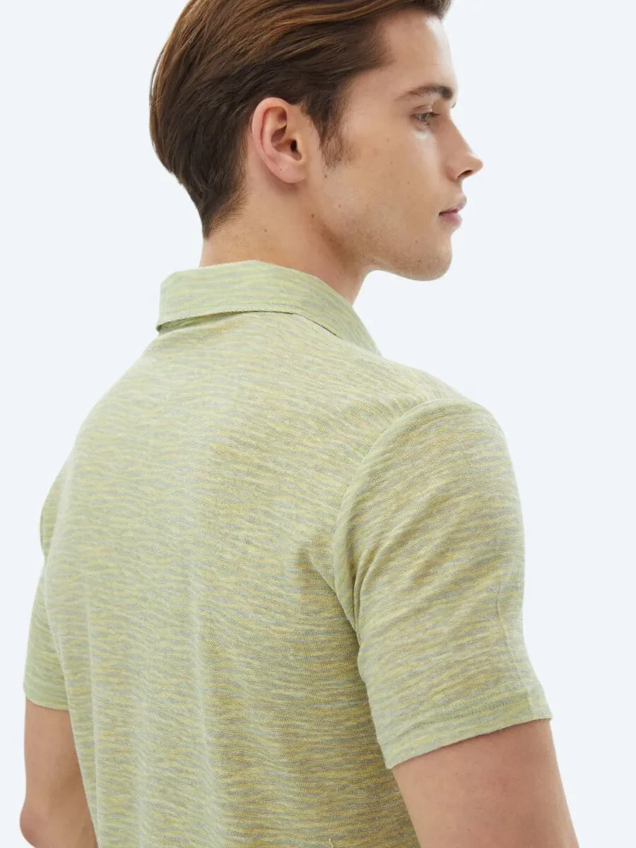 Lemon Mold Printed Polo Neck Cotton Blended T-Shirt - 6