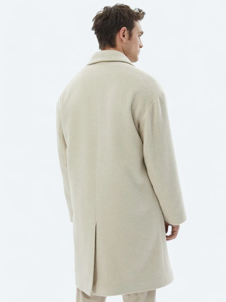Light Beige Weaving Overcoat - 9