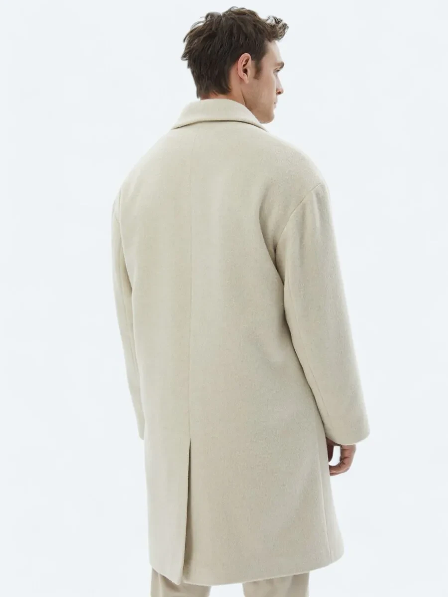 Light Beige Weaving Overcoat - 9